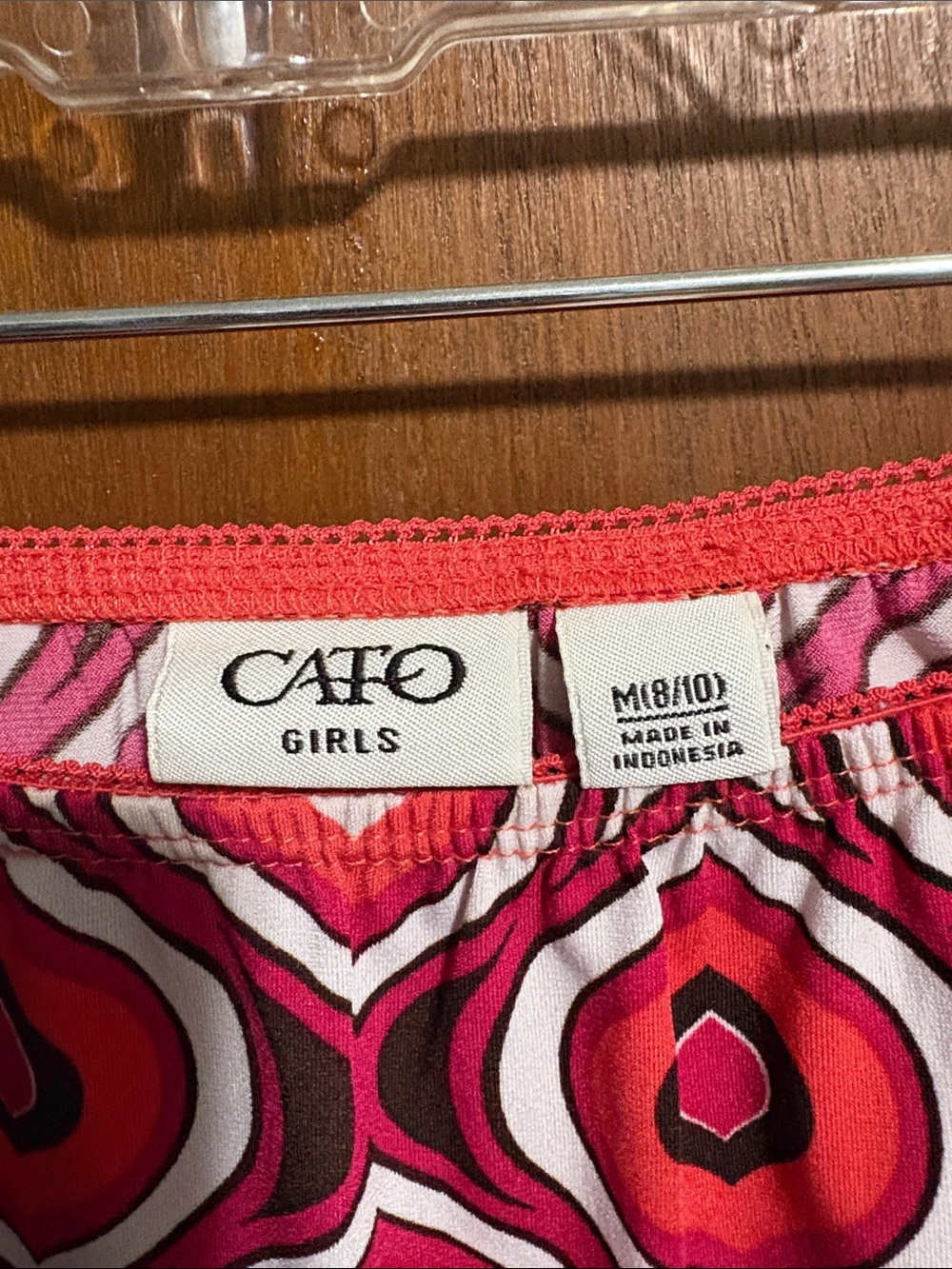 Cato Red Pink Geometric Midi Skirt - Picture 2 of 3
